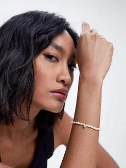925 Silver Bracelet With Freshwater Pearl|Parfois Store