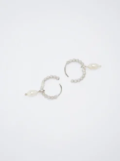 925 Silver Hoop Earrings With Freshwater Pearl|Parfois Best