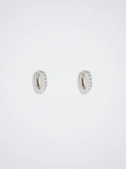 925 Silver Hoop Earrings With Pearls|Parfois Flash Sale