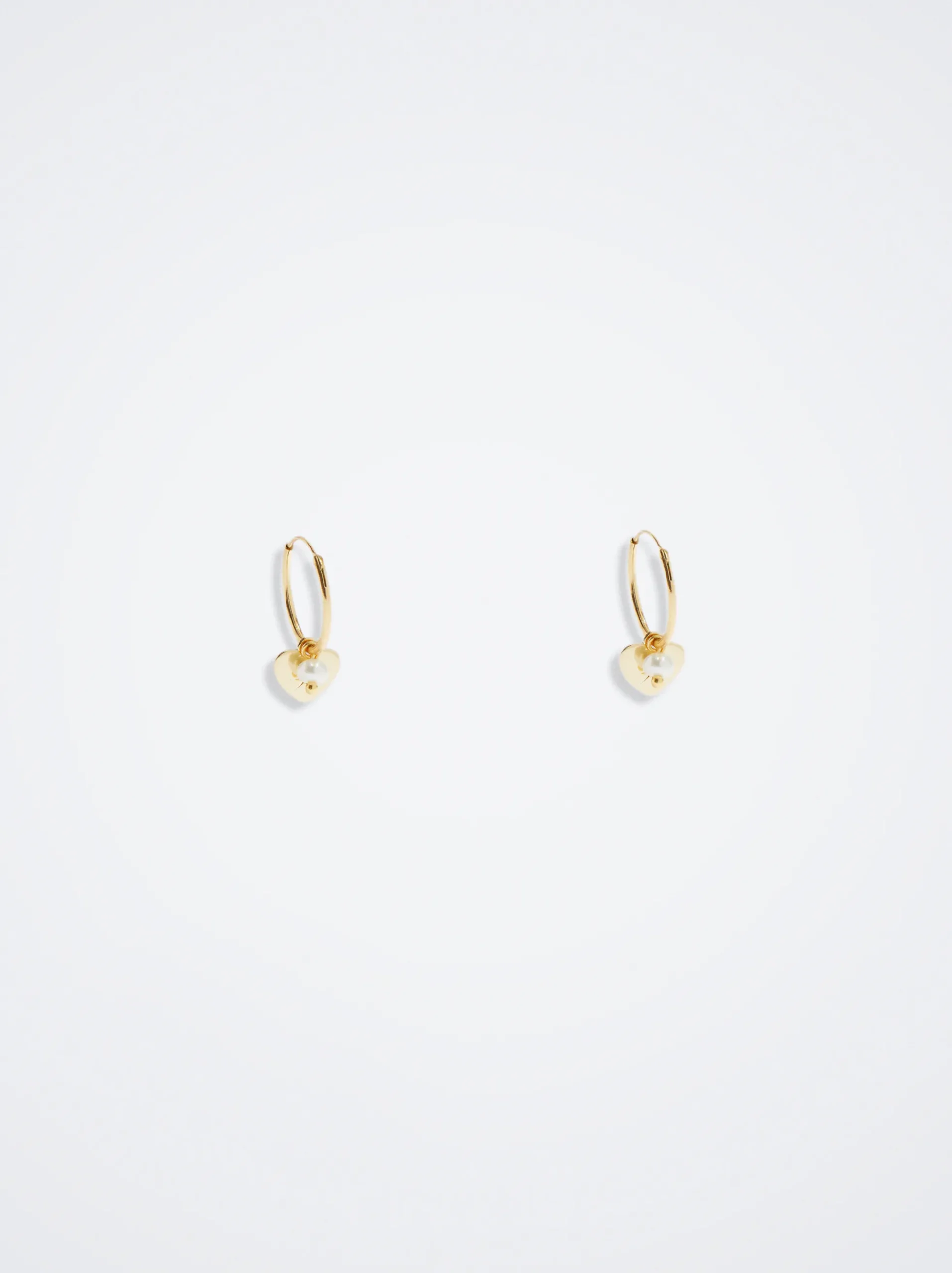 925 Silver Hoop Earrings With Freshwater Pearl|Parfois Cheap
