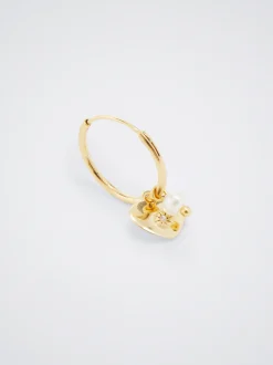 925 Silver Hoop Earrings With Freshwater Pearl|Parfois Cheap