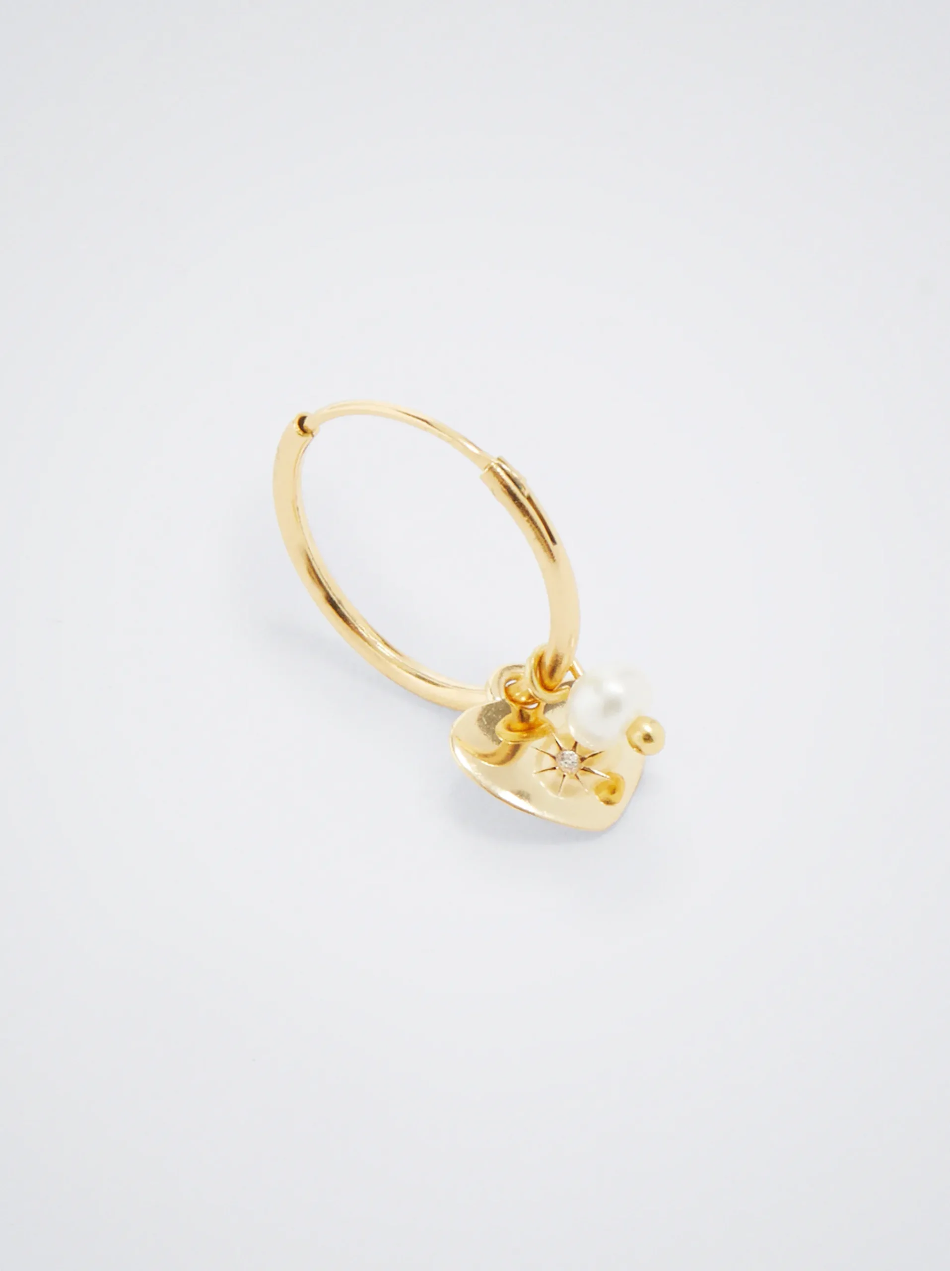 925 Silver Hoop Earrings With Freshwater Pearl|Parfois Cheap