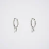 925 Silver Hoop Earrings With Freshwater Pearl|Parfois Shop