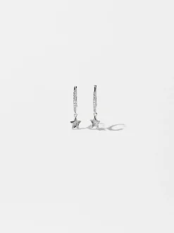 925 Hoop Earrings With Star|Parfois Best Sale