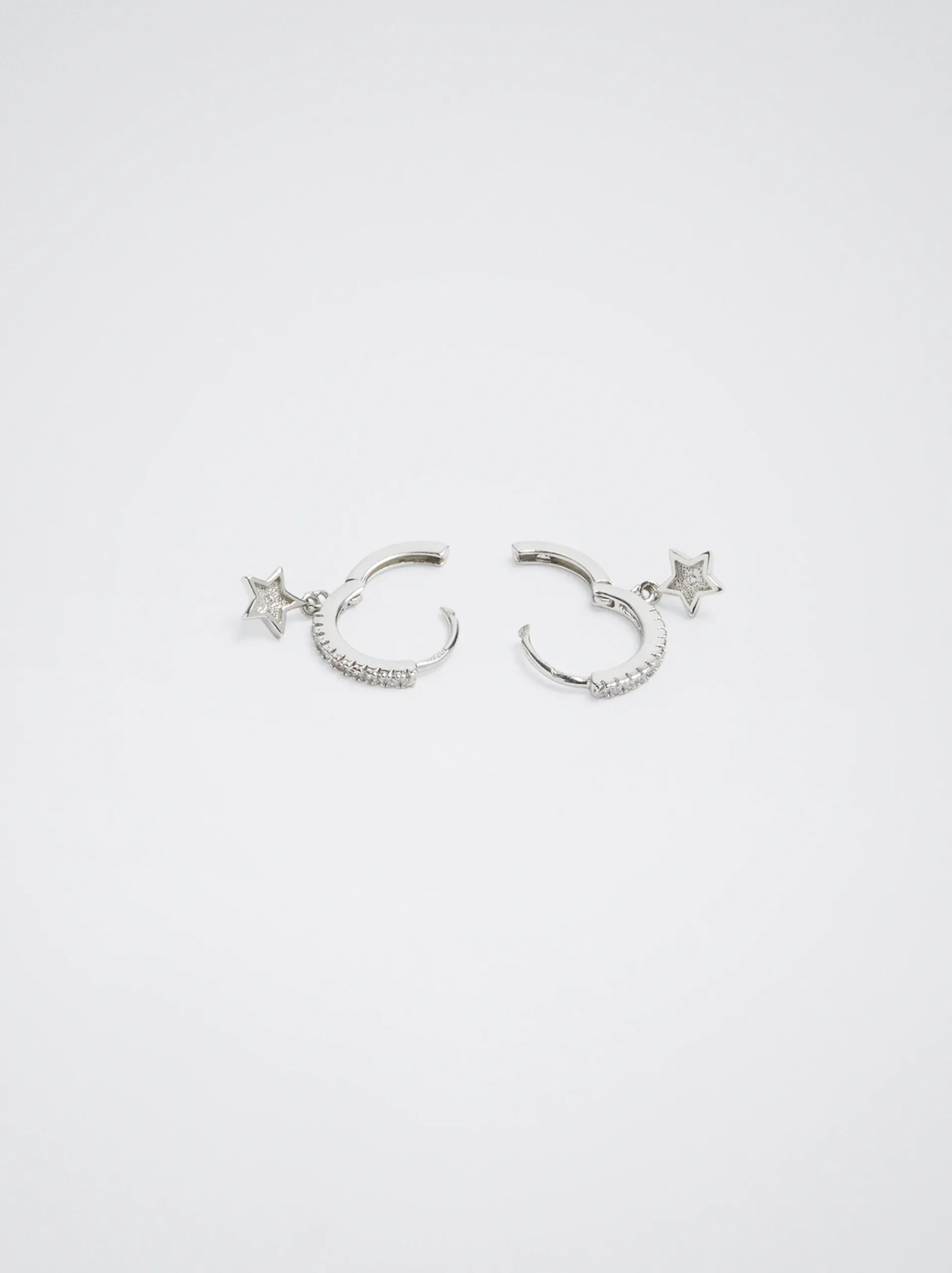 925 Hoop Earrings With Star|Parfois Best Sale
