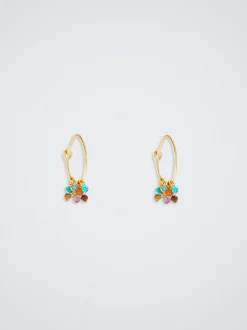 925 Silver Hoops With Semiprecious Stone|Parfois New