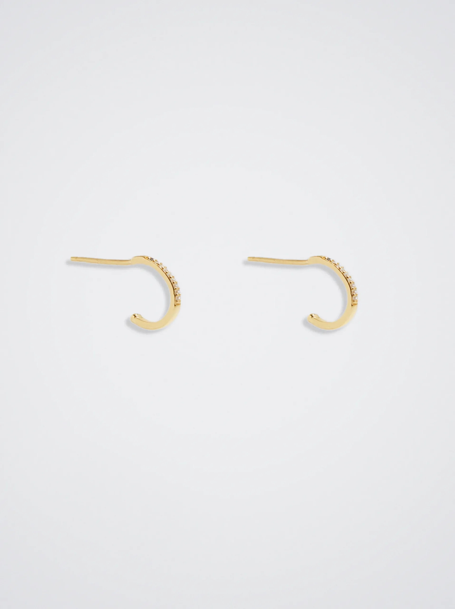 925 Sterling Silver Hoops With Zirconia|Parfois Outlet