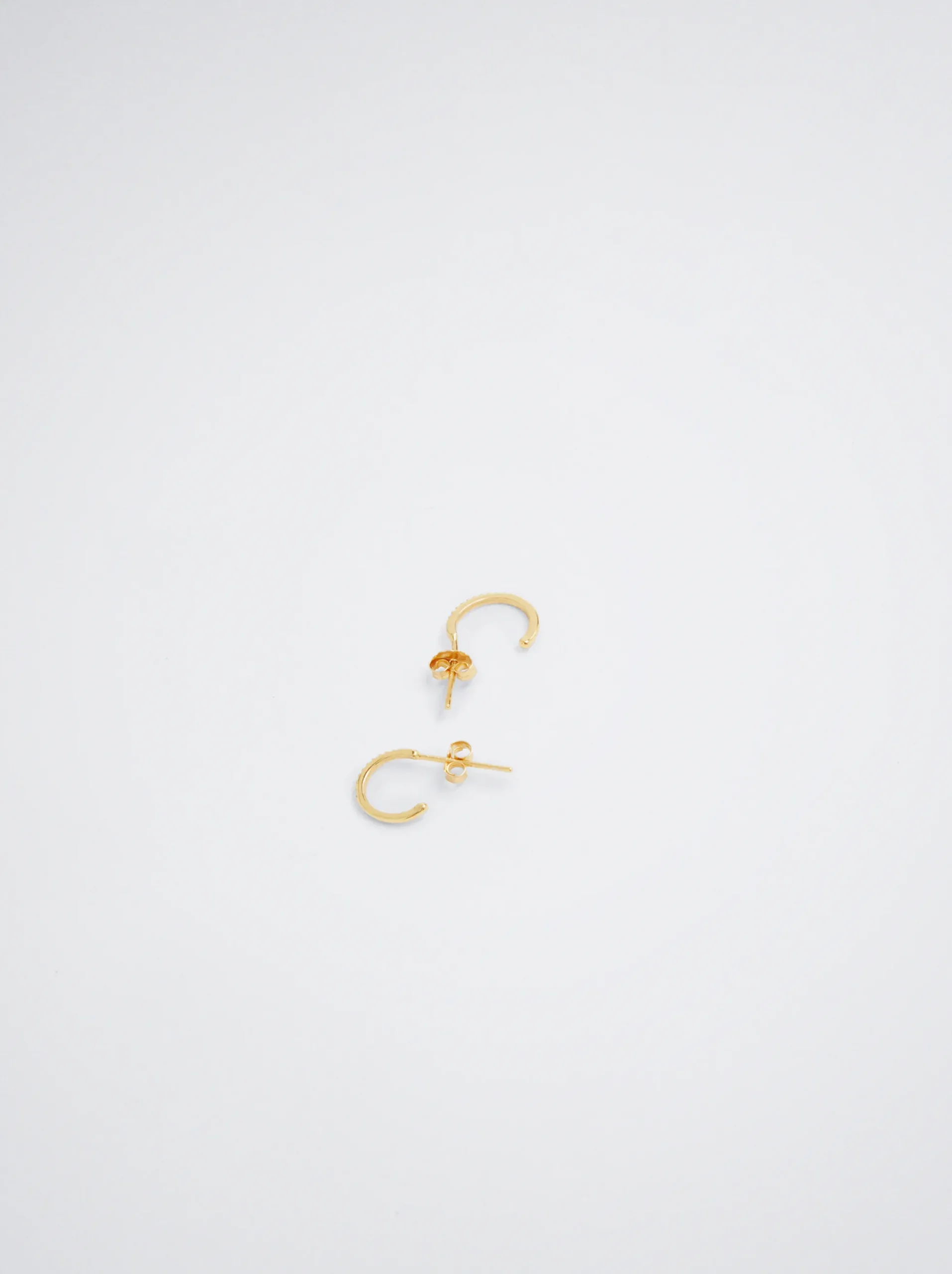 925 Sterling Silver Hoops With Zirconia|Parfois Outlet