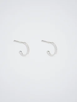 925 Sterling Hoops With Zirconia|Parfois Best Sale