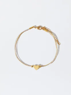Adjustable Steel Bracelet With Heart|Parfois Flash Sale