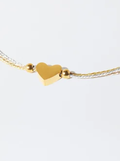 Adjustable Steel Bracelet With Heart|Parfois Flash Sale