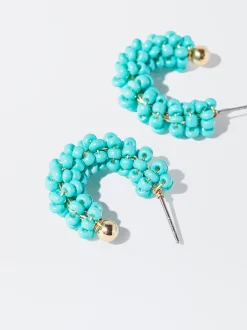 Beaded Hoop Earrings|Parfois Fashion