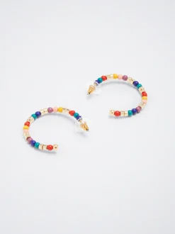 Beaded Hoop Earrings|Parfois Online