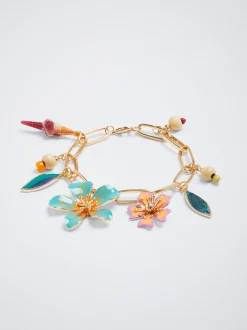 Bracelet With Flowers And Seashell|Parfois New