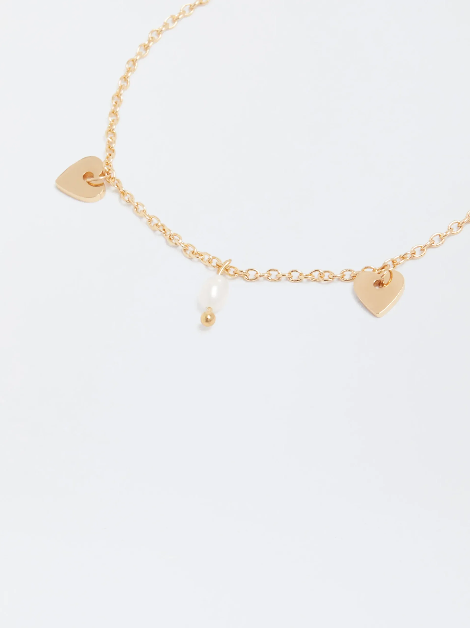 Bracelet With Pearl And Hearts|Parfois Fashion