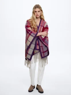 Check Knitted Poncho|Parfois Clearance