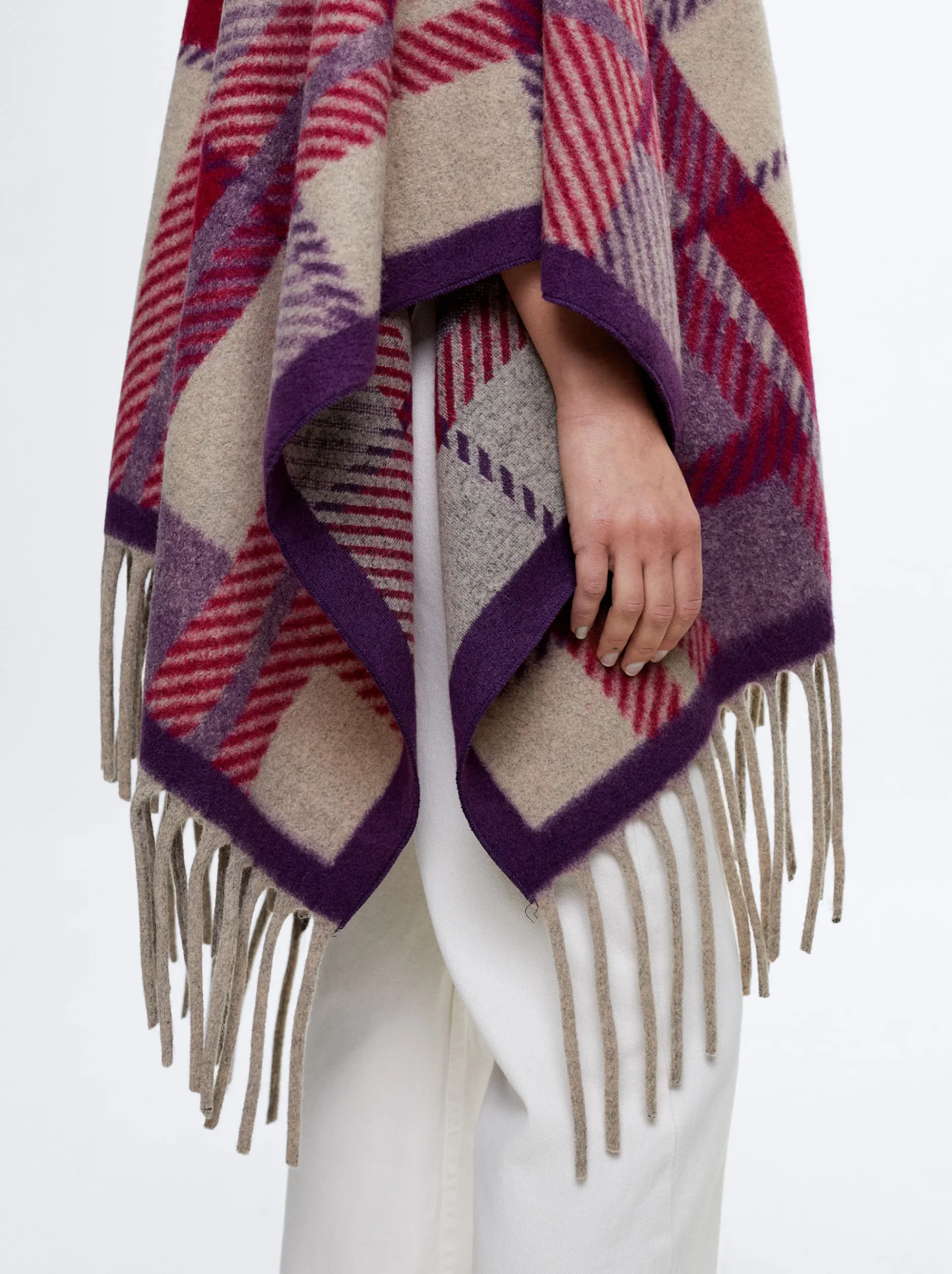 Check Knitted Poncho|Parfois Fashion