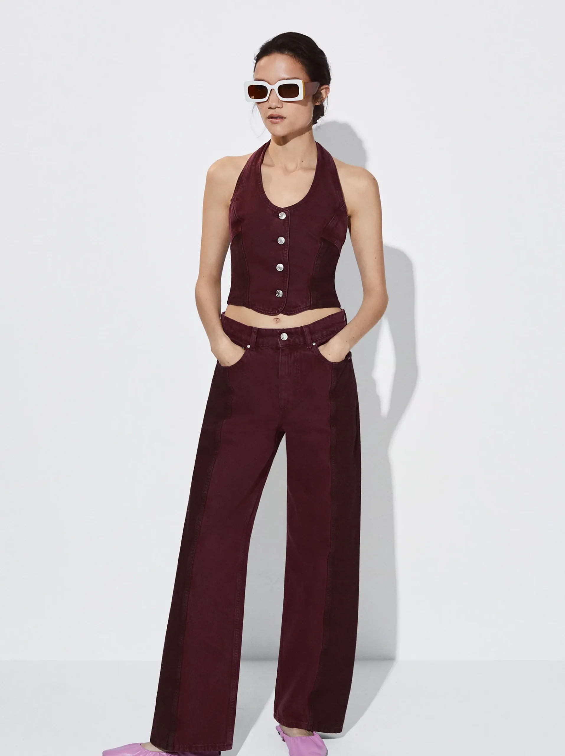 Color Block Denim Top|Parfois Best