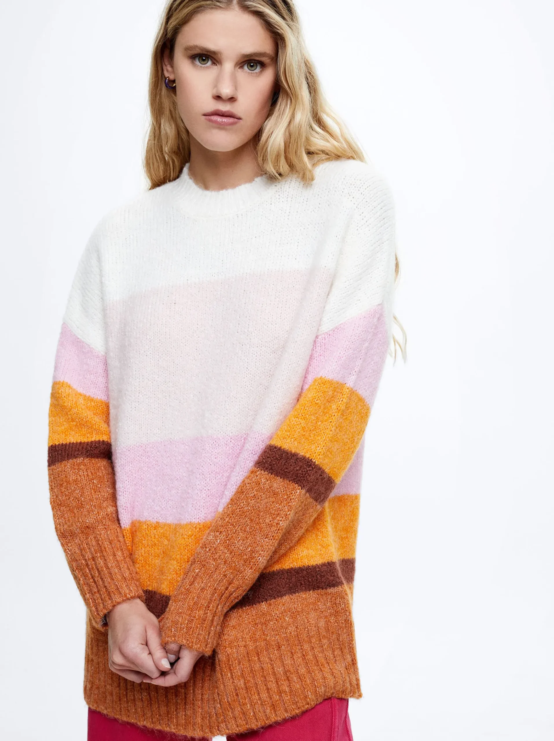 Colour Block Knit Sweater|Parfois Cheap