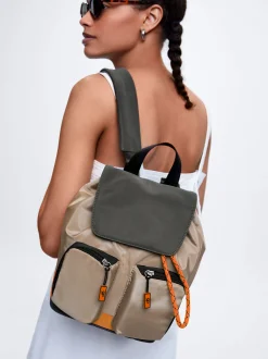 Colour Block Nylon Backpack|Parfois Flash Sale