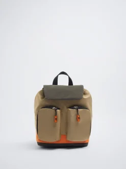 Colour Block Nylon Backpack|Parfois Flash Sale