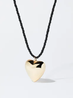 Cord Necklace With Heart|Parfois Online