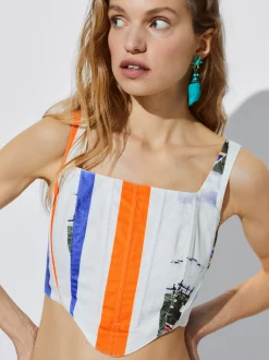 Corset Printed Top|Parfois Online