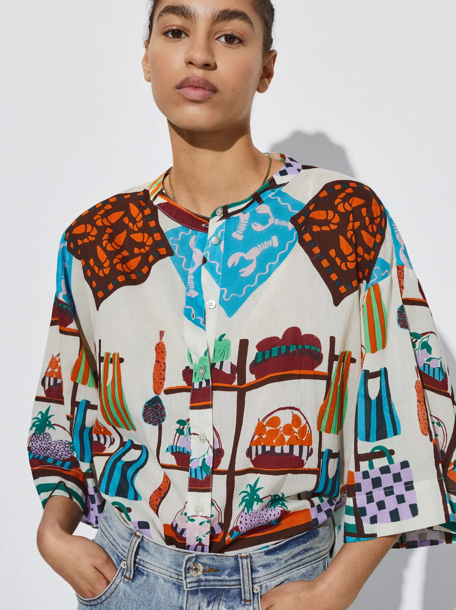 Cotton Printed Shirt|Parfois Fashion