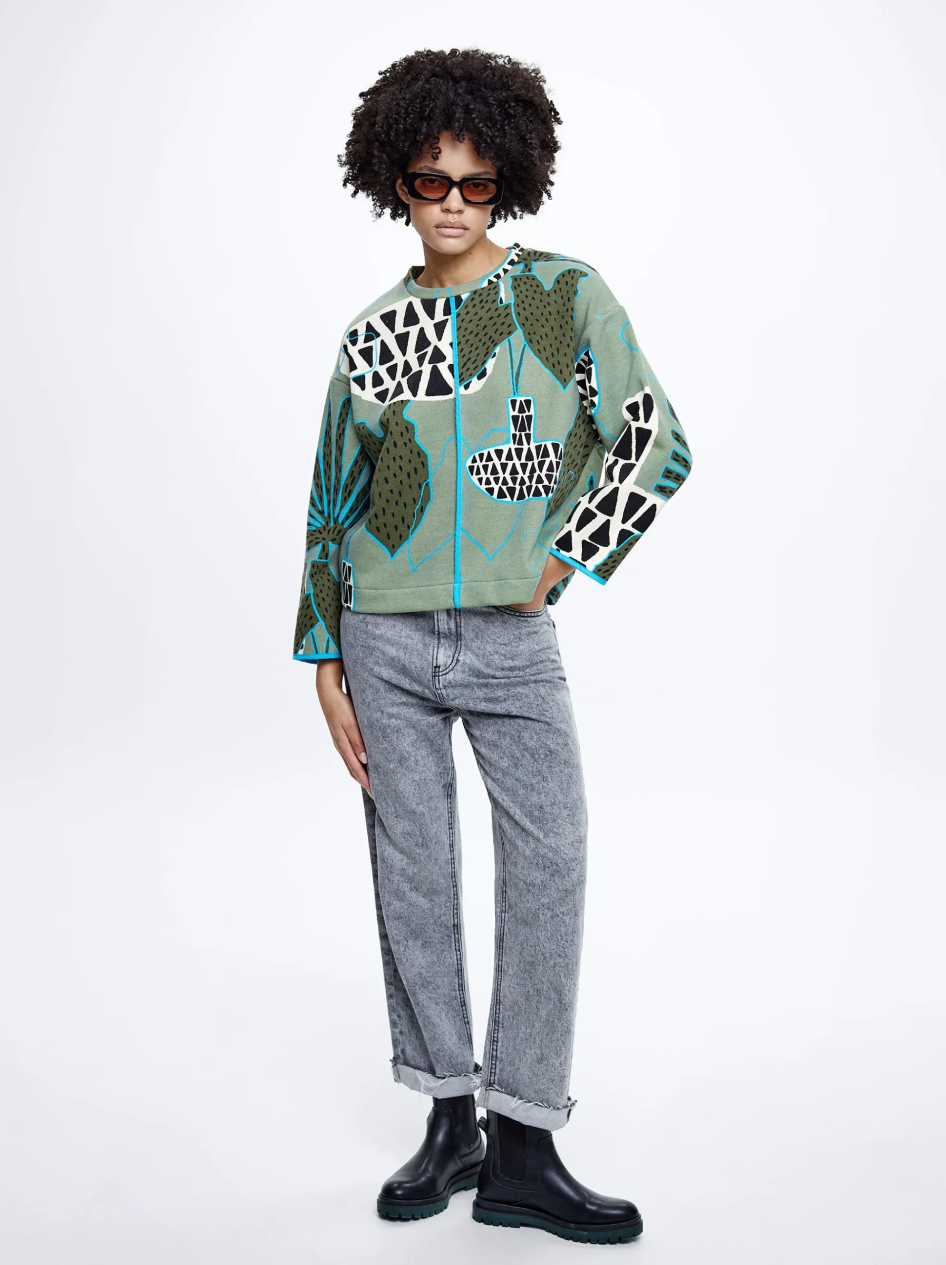 Cotton Printed Sweater|Parfois Shop
