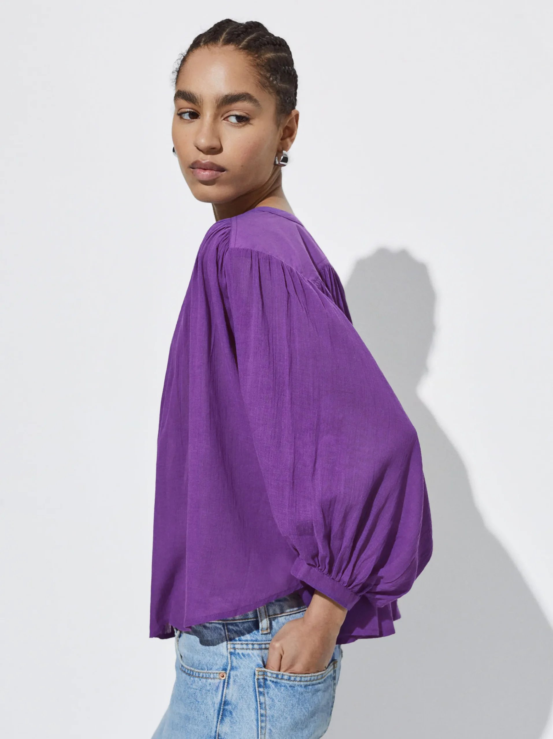 Cotton Shirt With Puffed Sleeves|Parfois Best Sale