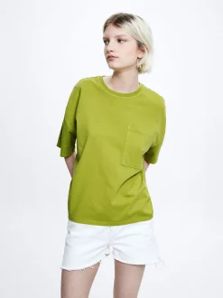 Cotton T-Shirt With Pocket|Parfois Fashion