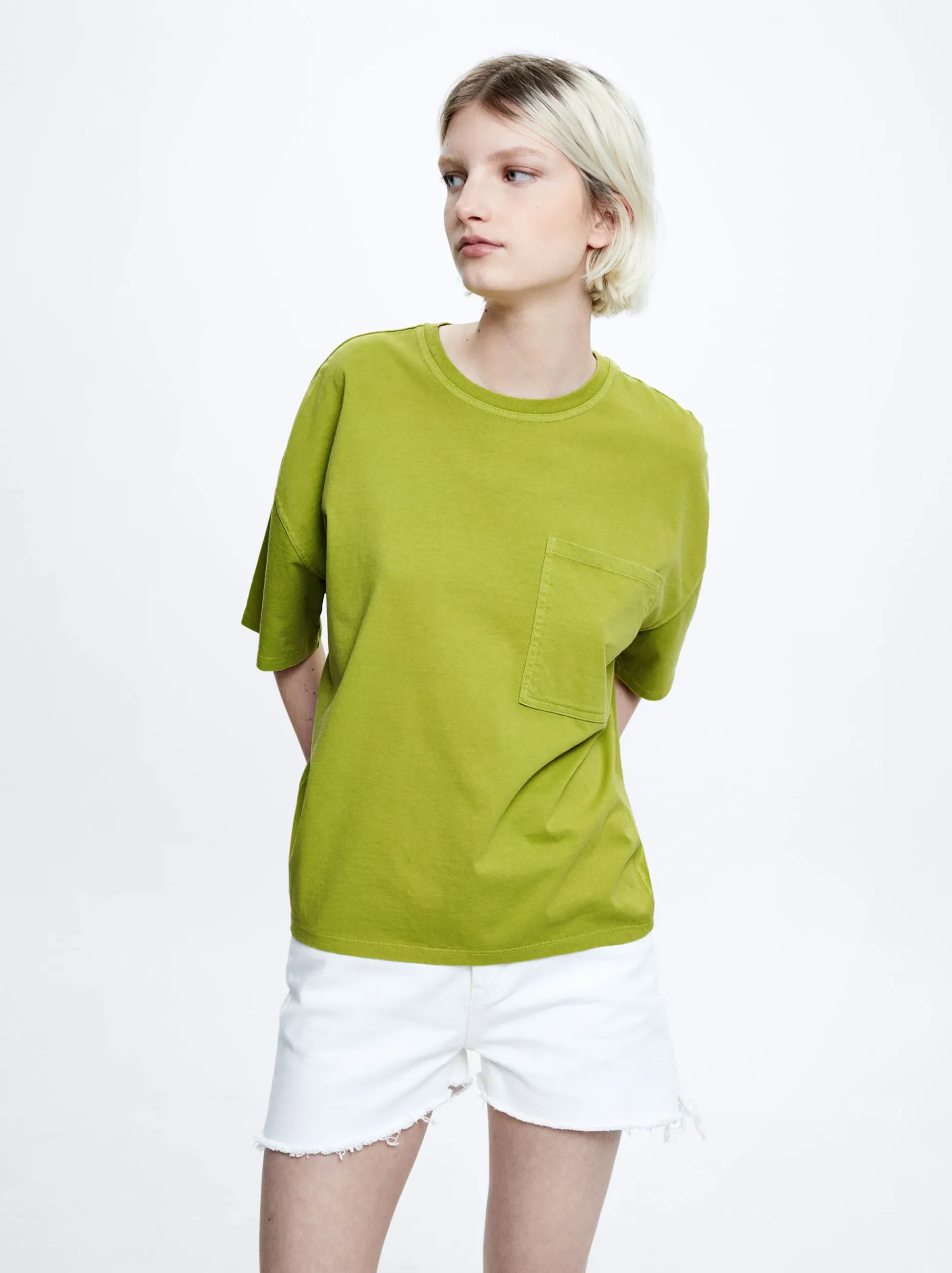 Cotton T-Shirt With Pocket|Parfois Fashion