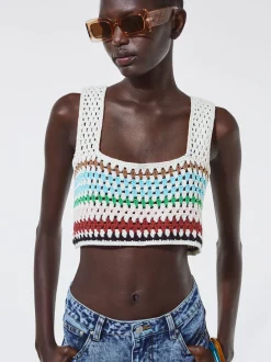 Crochet Cotton Crop Top|Parfois Store