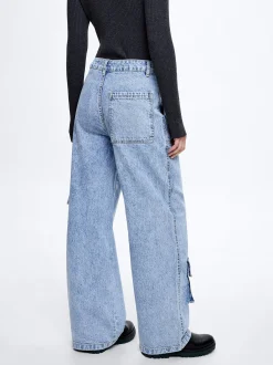 Denim Cargo Trousers|Parfois Shop