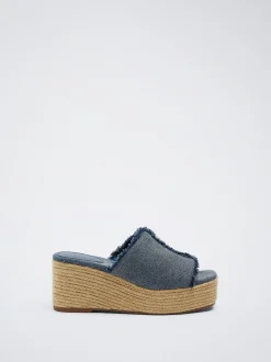 Denim Wedge Sandals|Parfois Cheap