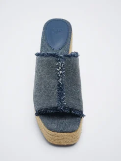 Denim Wedge Sandals|Parfois Cheap