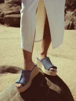Denim Wedge Sandals|Parfois Cheap