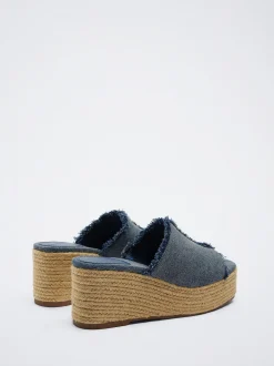 Denim Wedge Sandals|Parfois Cheap