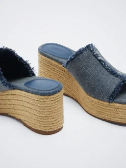 Denim Wedge Sandals|Parfois Cheap