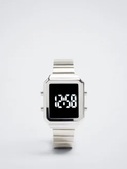 Digital Stainless Steel Watch|Parfois Flash Sale