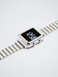 Digital Stainless Steel Watch|Parfois Flash Sale