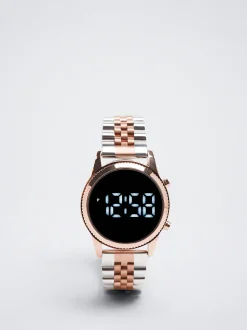 Digital Watch With Steel Wristband|Parfois New