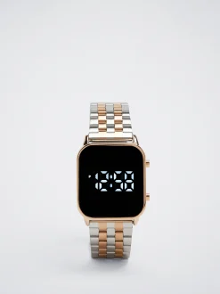 Digital Watch With Steel Wristband|Parfois Fashion