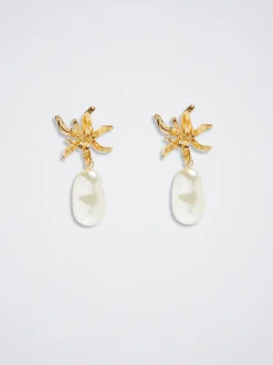 Earrings With Flower And Pearl|Parfois Best Sale