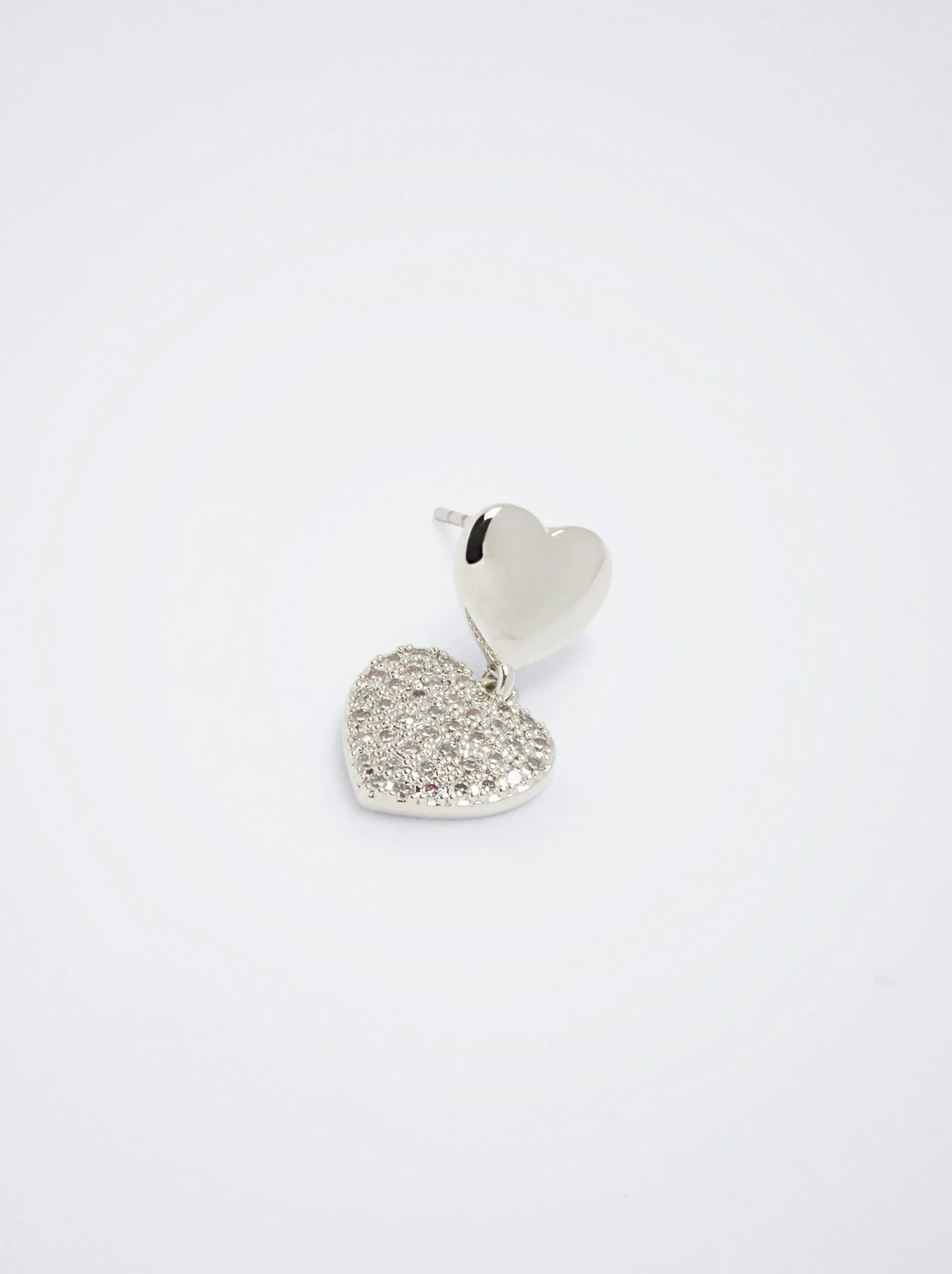 Earrings With Heart And Zirconia|Parfois Online