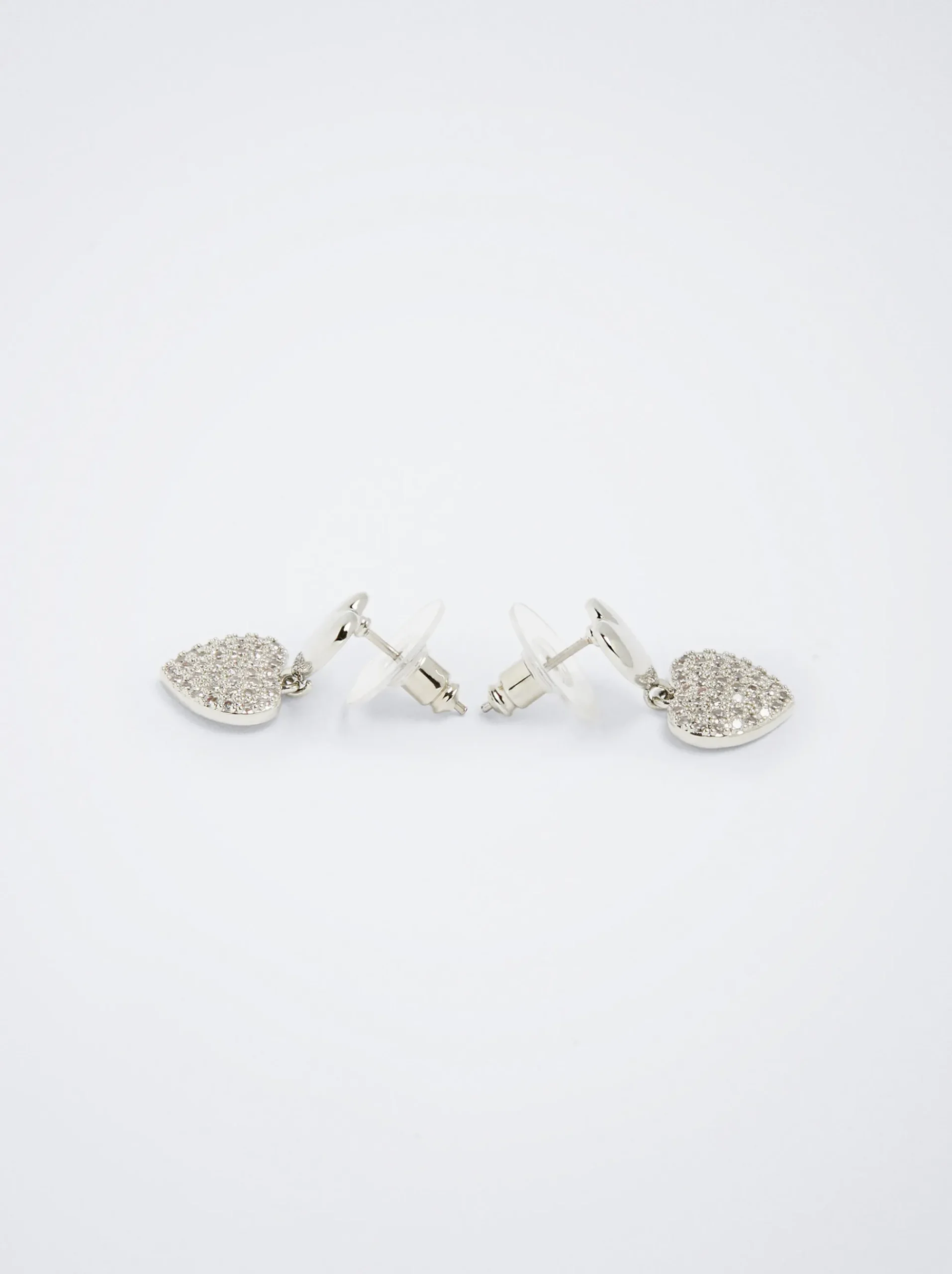 Earrings With Heart And Zirconia|Parfois Online
