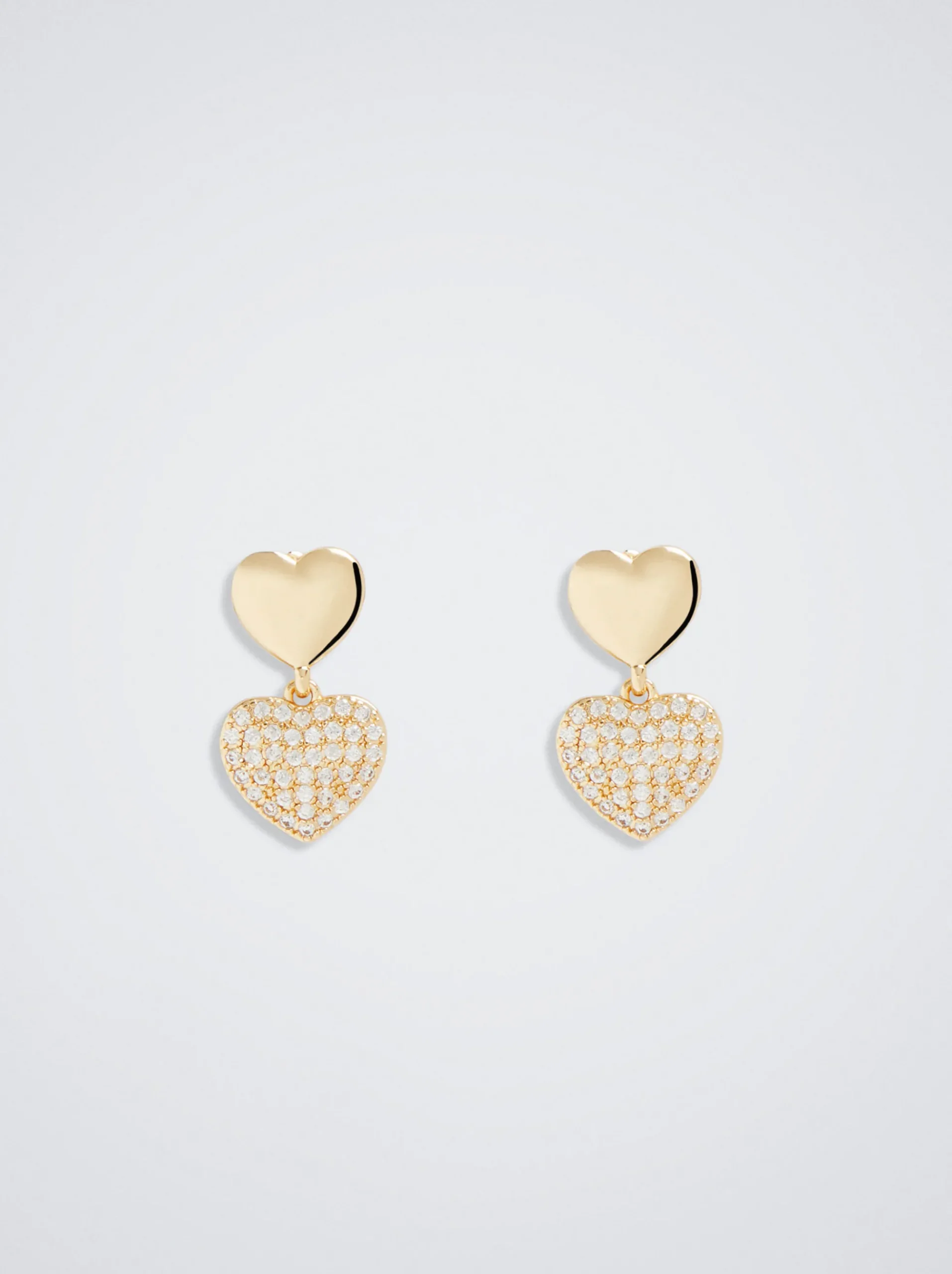 Earrings With Heart And Zirconia|Parfois Flash Sale
