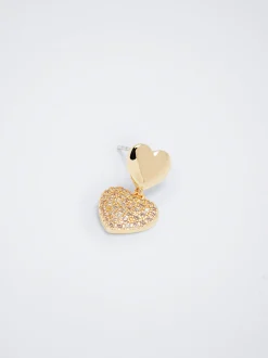 Earrings With Heart And Zirconia|Parfois Flash Sale