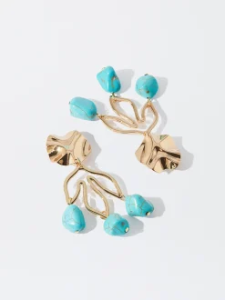 Earrings With Stone And Leaf|Parfois Best Sale