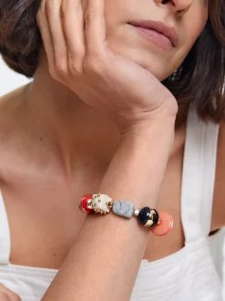 Elastic Bracelet With Stone And Resin|Parfois Hot